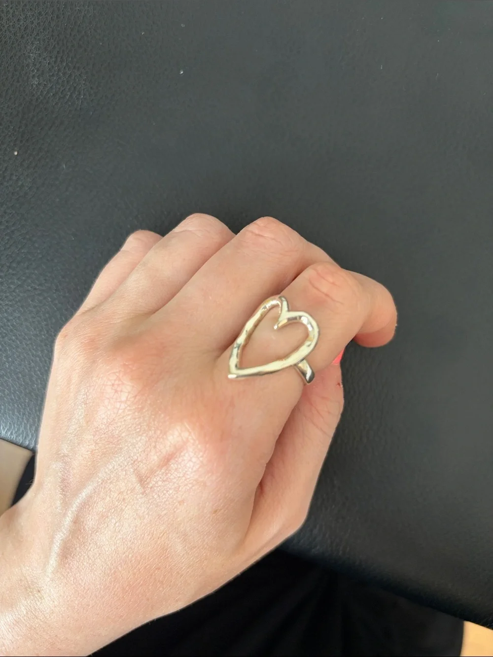 Silver Open Heart Ring - Women's Fashion Jewelry